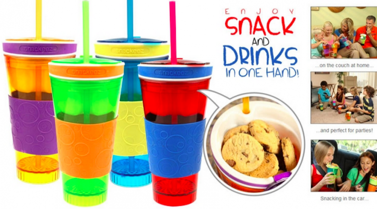 Snackeez Cup-, The All-in-One Go Anywhere Snacking Solution!